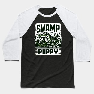 Swamp Puppy, Crocodile Alligator Reptile Lover, Florida Everglades Baseball T-Shirt